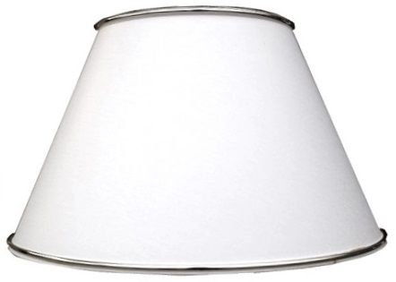 lampeskærm 16x22x34 TNF hvid - sølv med låg
